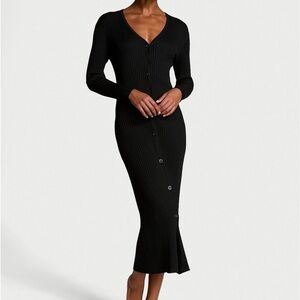 Luxe ribbed sweater dress or long cardigan